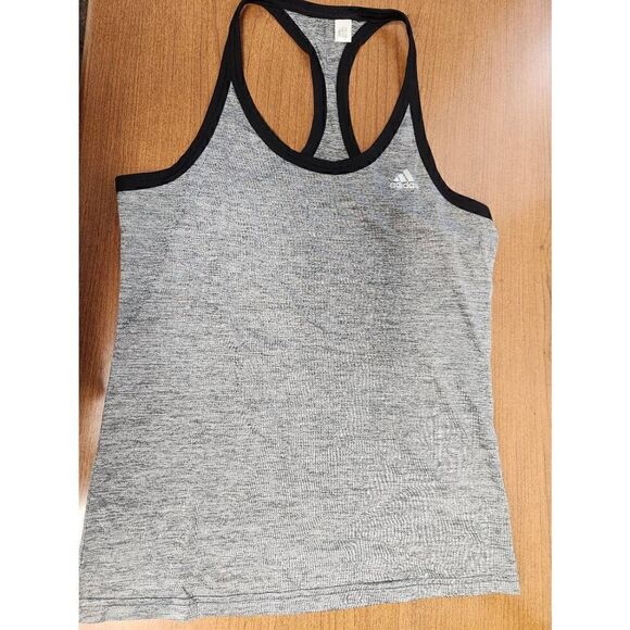 Adidas Tops - Adidas SMALL grey raserback tank with black trim